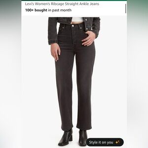 Levi's Women's Ribcage Straight Ankle Jeans - Black